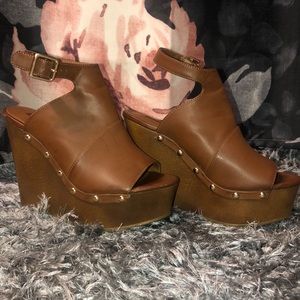 Forever 22 Wedge Brown Heels